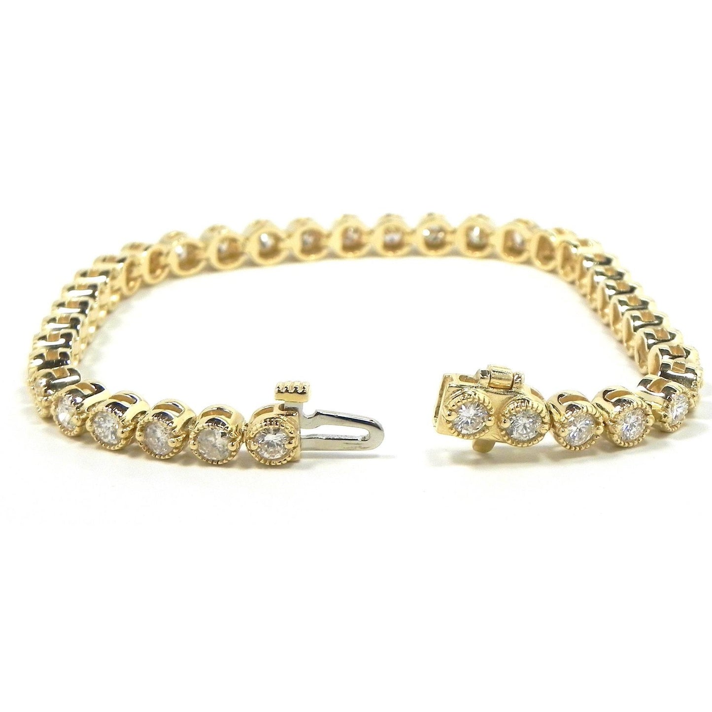 Women 10K Yellow Gold Round Diamond Tennis Bracelet 8 Carats Tennis Bracelet