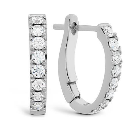 Women Gorgeous Round Cut Diamonds Hoop Earring White Gold