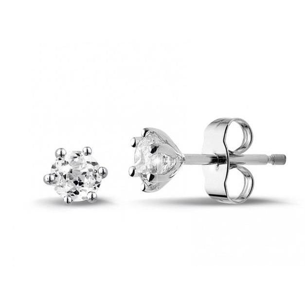 Brilliant Engagement White Gold Diamond Stud Earrings