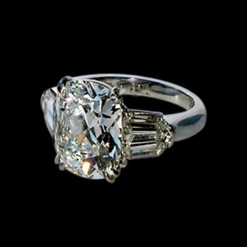 Women Cushion & Baguette Diamonds Ring 1.91 Ct. White Gold Ring