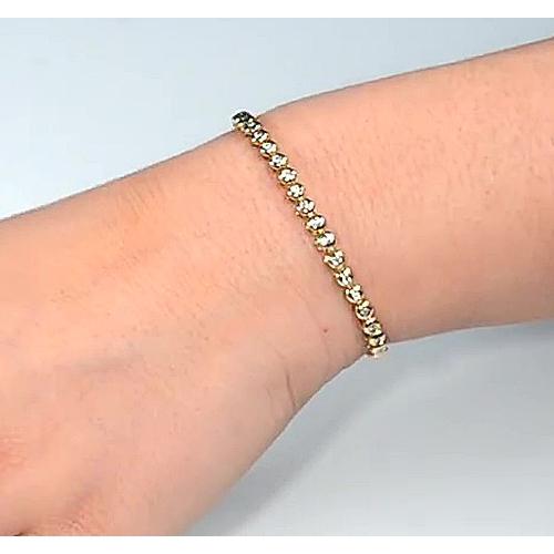 natural round diamond 4ct bracelet front view