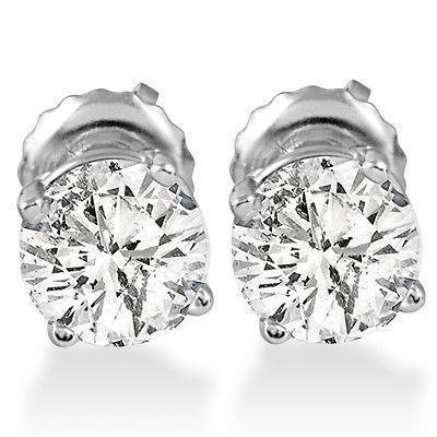 Sparkling Women Gold Jewelry Round Diamond Stud Earring Stud Earrings