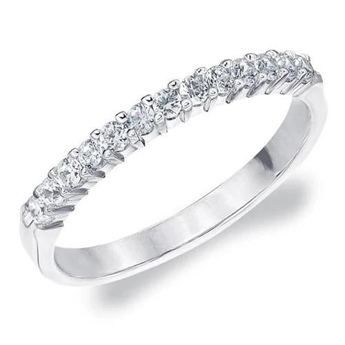 Women Round Cut Diamond Wedding Anniversary Band White Gold 14K Band