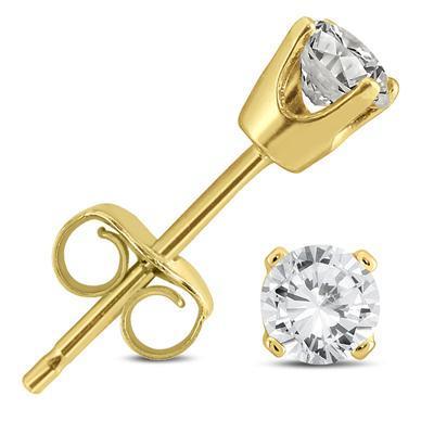 Yellow Gold 14K 3.00 Carats Diamonds Studs Earrings Stud Earrings