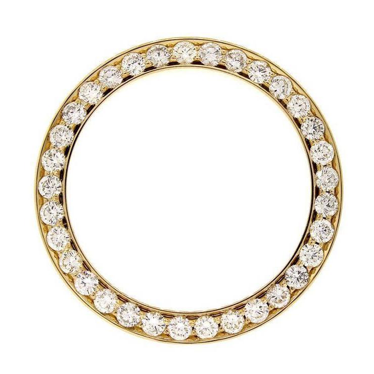 Yellow Gold 14K Custom Diamond Bezel To Fit Datejust & President Watch Gents 4 Ct. Watch Bezel