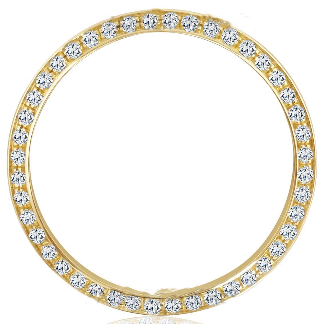 Yellow Gold 14K Custom Diamond Bezel To Fit Rolex Datejust Or Date Watch Watch Bezel