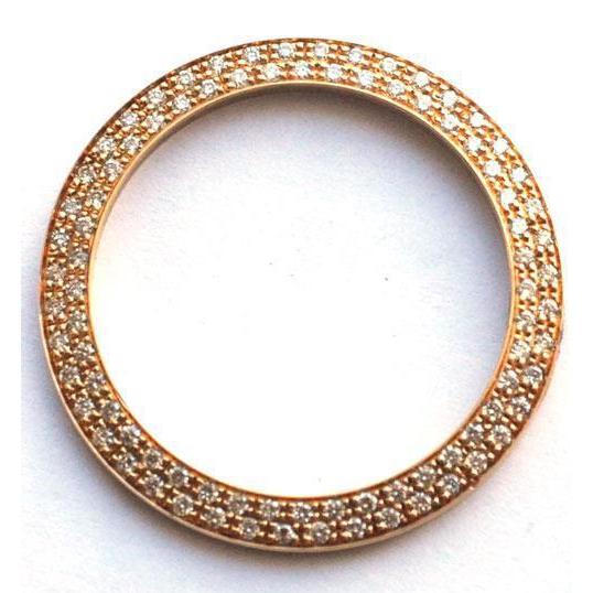 Yellow Gold 14K Custom Diamond Bezel To Fit Rolex Datejust Or President Watch 3.75Ct Watch Bezel