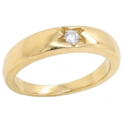 0.50 Carats Gypsy Genuine Diamond Solitaire Ring Yellow Gold 10K