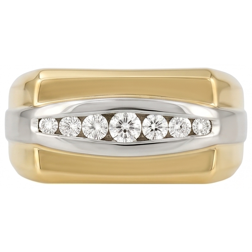 0.80 Ct Lab Grown Diamonds Two-Tone 10K Men's Ring Jewelry New