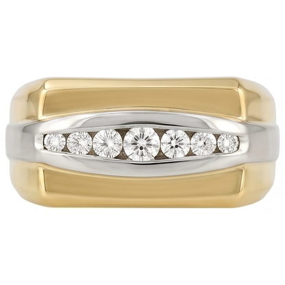 0.80 Ct Lab Grown Diamonds Two-Tone 10K Men's Ring Jewelry New