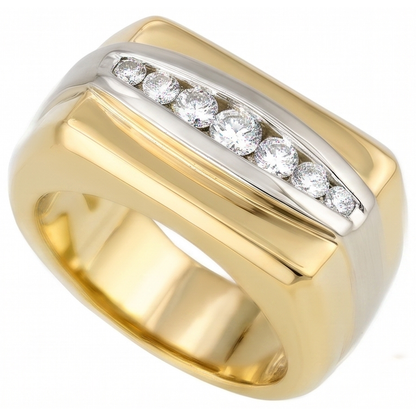 0.80 Ct Lab Grown Diamonds Two-Tone 10K Men's Ring Jewelry New