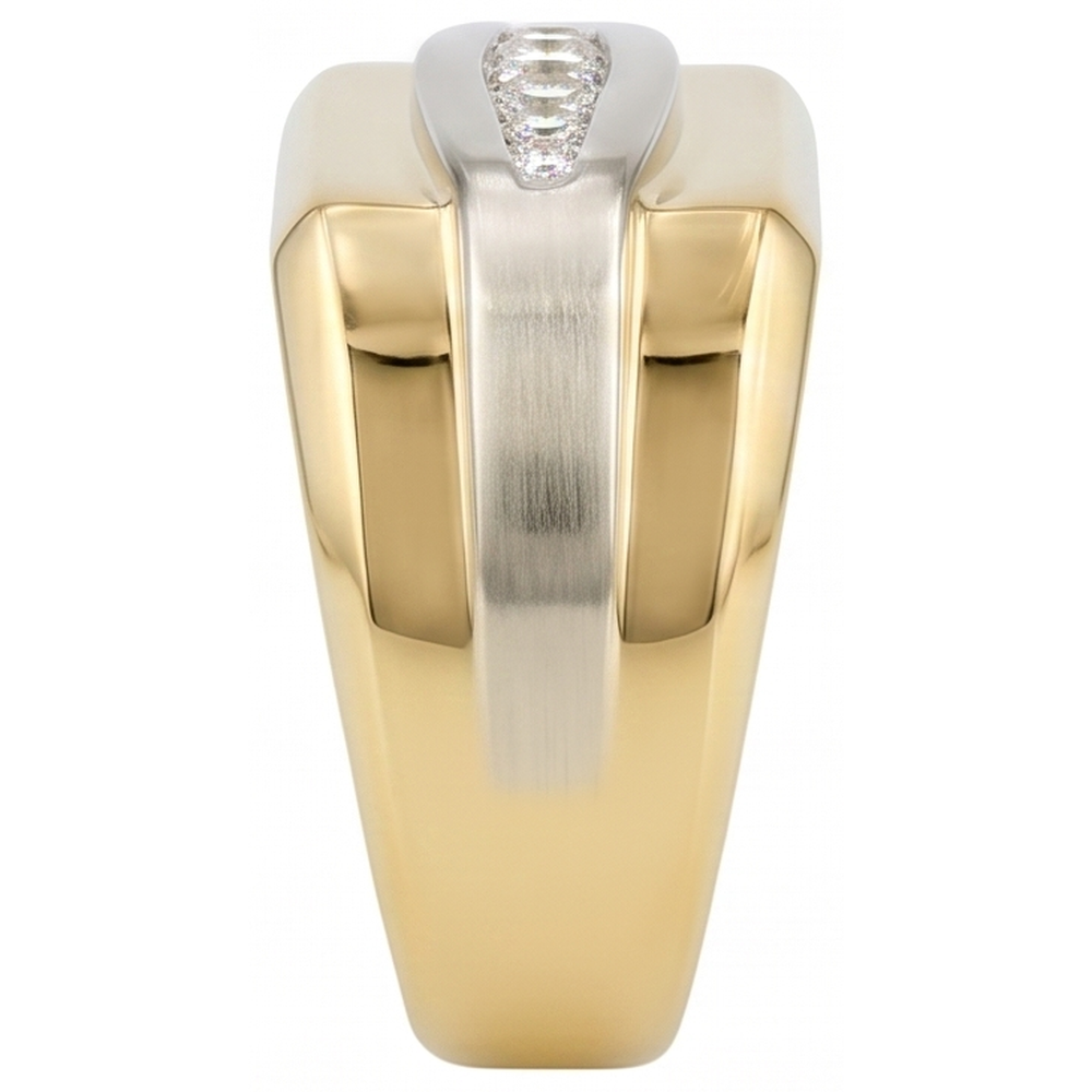 0.80 Ct Lab Grown Diamonds Two-Tone 10K Men's Ring Jewelry New