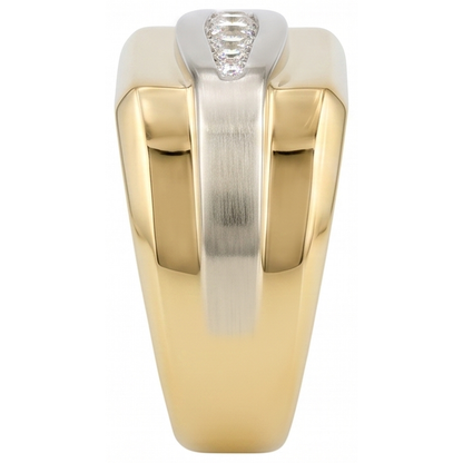 0.80 Ct Lab Grown Diamonds Two-Tone 10K Men's Ring Jewelry New