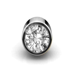 0.75 Carats Single Round Diamond Stud Men's Earring 14K White Gold