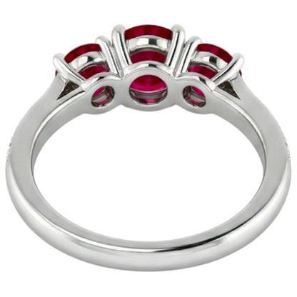 1.10 Carats Burma Ruby Natural Earth Mined Diamond Accented Ring 14K White Gold New