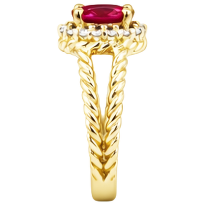 natural round ruby 1.16ct ring top view