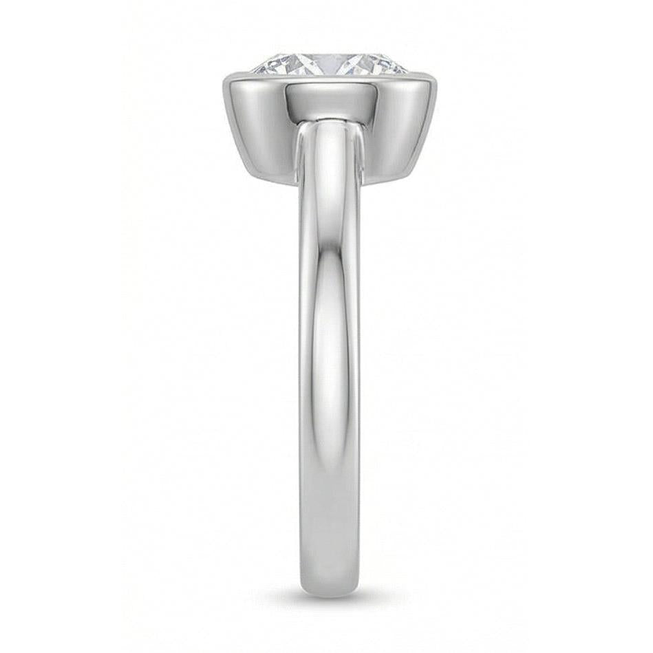 1.20 Ct Round Bezel Set Natural Earth Mined Diamond Wedding Solitaire Ring White Gold 14K