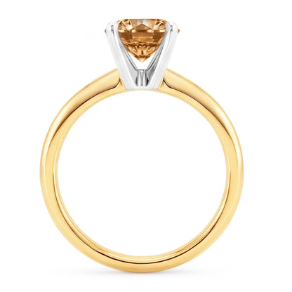 1.25 Carat Champagne Natural Earth Mined Diamond Wedding Gemstone Ring Two Tone Gold