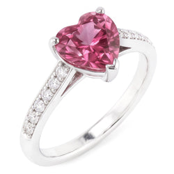1.25 Carats Pink Heart Shape Sapphire Natural Earth Mined Diamond Gemstone Ring Gold