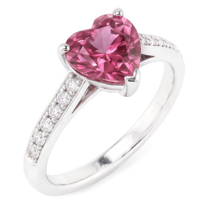 1.25 Carats Pink Heart Shape Sapphire Natural Earth Mined Diamond Gemstone Ring Gold