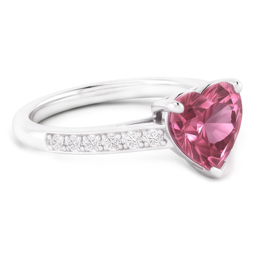 1.25 Carats Pink Heart Shape Sapphire Natural Earth Mined Diamond Gemstone Ring Gold