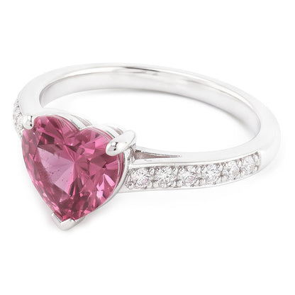 1.25 Carats Pink Heart Shape Sapphire Natural Earth Mined Diamond Gemstone Ring Gold