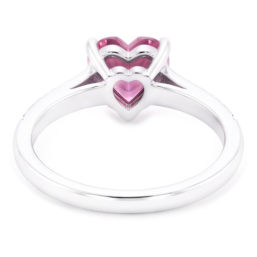 1.25 Carats Pink Heart Shape Sapphire Natural Earth Mined Diamond Gemstone Ring Gold