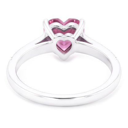 1.25 Carats Pink Heart Shape Sapphire Natural Earth Mined Diamond Gemstone Ring Gold