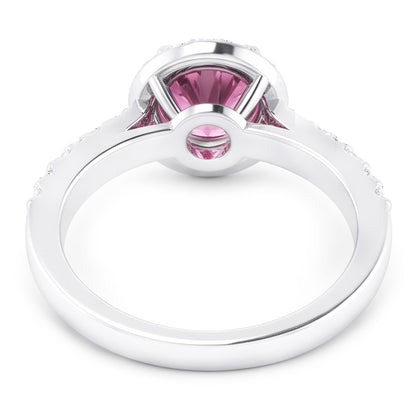 1.25 Carats Round Pink Sapphire Solitaire With Accent Engagement Ring