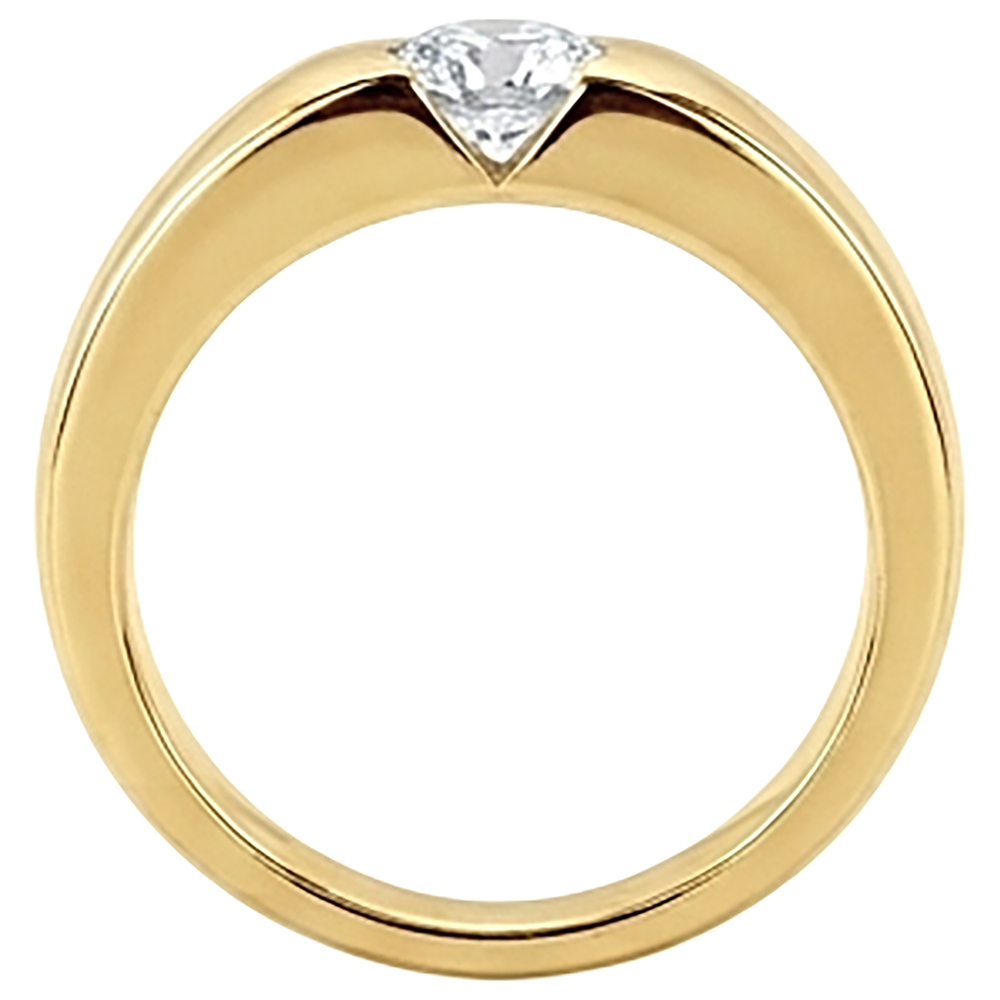 1.25 Ct. Round Brilliant Diamond Solitaire Engagement Ring Gold Gents