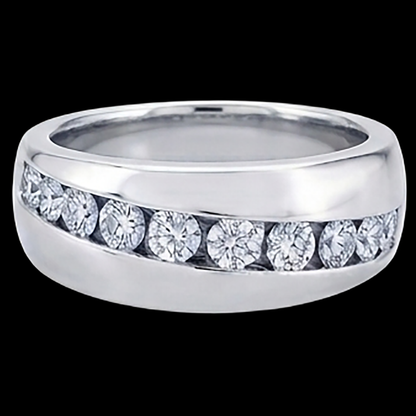 1.25 Ct Round Cut Diamond Mens Wedding Band Ring 10K White Gold