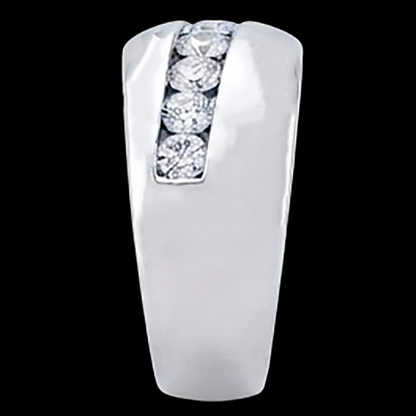 1.25 Ct Round Cut Diamond Mens Wedding Band Ring 10K White Gold