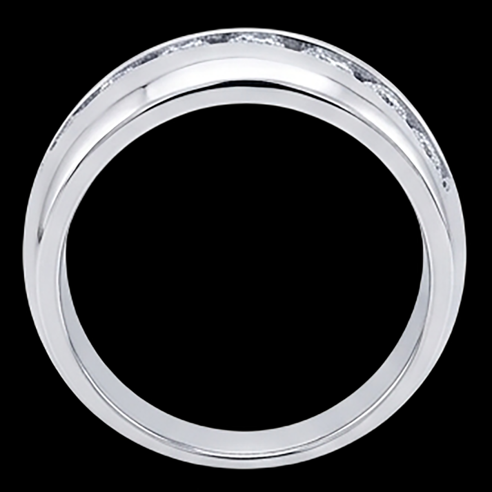 1.25 Ct Round Cut Diamond Mens Wedding Band Ring 10K White Gold