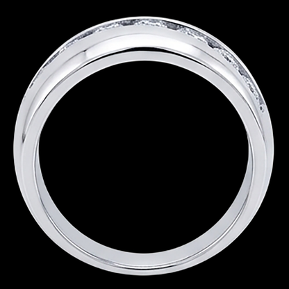 1.25 Ct Round Cut Diamond Mens Wedding Band Ring 10K White Gold