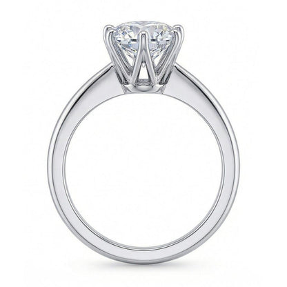 1.25 Ct White Gold Ladies Round Cut Solitaire Natural Earth Mined Diamond Wedding Ring