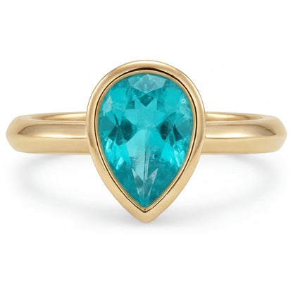 1.25 ct Paraiba Tourmaline Gemstone Ring in 14K Yellow Gold