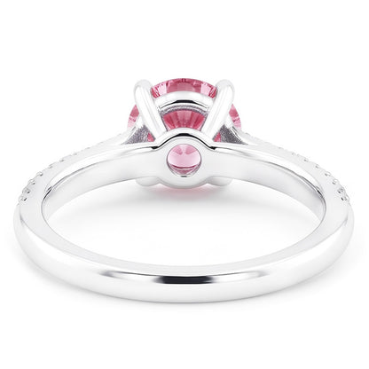 1.26 Ct Round Pink Sapphire Center Wedding Gemstone Ring