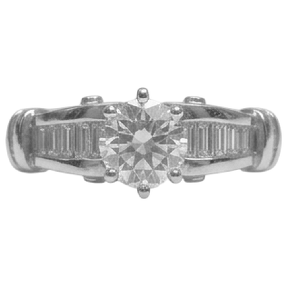 1.30 Carats Natural Earth Mined Diamond Engagement Ring White Gold 14K
