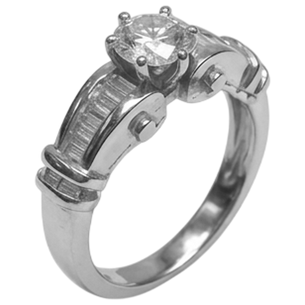 1.30 Carats Natural Earth Mined Diamond Engagement Ring White Gold 14K