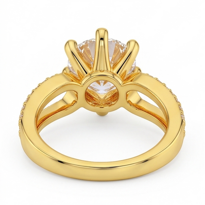 1.4 Ct Natural Earth Mined Diamond Wedding Ring 14K Yellow Gold Six Prong Set