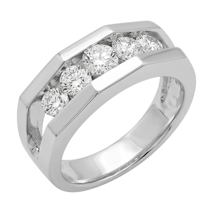 1.40 Carats Diamond Men's Engagement Ring White Gold 10K