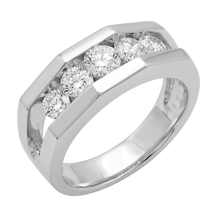 1.40 Carats Diamond Men's Engagement Ring White Gold 10K