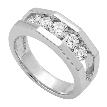 1.40 Carats Diamond Men's Engagement Ring White Gold 10K