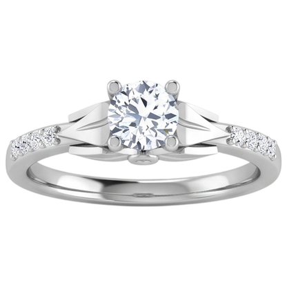 1.40 Carats Round Cut Real Natural Earth Mined Diamond Engagement Ring White Gold 14K