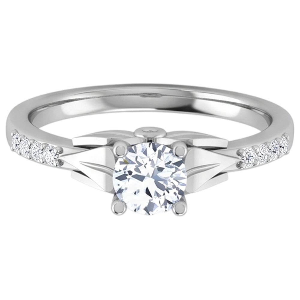 1.40 Carats Round Cut Real Natural Earth Mined Diamond Engagement Ring White Gold 14K