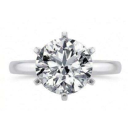 1.40 Ct Round Natural Earth Mined Diamond Solitaire Wedding Ring White Gold 14K