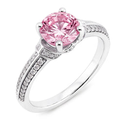 1.41 Ct Round Pink Sapphire Gemstone Ring