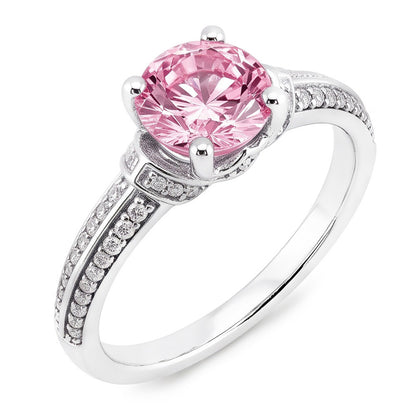 1.41 Ct Round Pink Sapphire Gemstone Ring