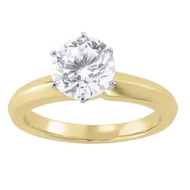 1.50 Carats Natural Earth Mined Diamond Solitaire Engagement Ring Two Tone 14K