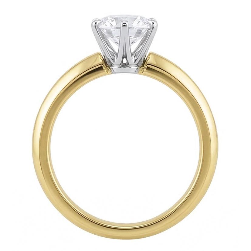1.50 Carats Natural Earth Mined Diamond Solitaire Engagement Ring Two Tone 14K